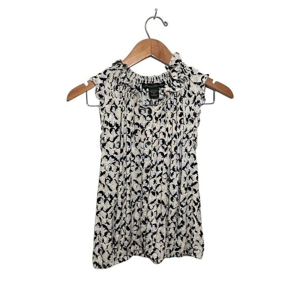 Marisa Christina Ruffle Trim Tank Top Womens Medium Buttons Print Tank‎ Layer - Picture 1 of 5